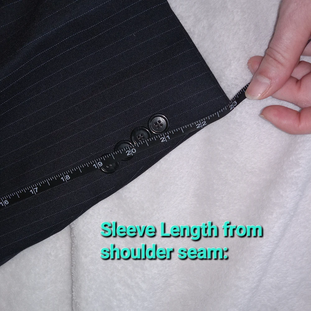 Jos A Bank Black 100% Wool Pinstriped Full Suit Set Blazer Size 38S Pants 32x28 - Picture 10 of 15